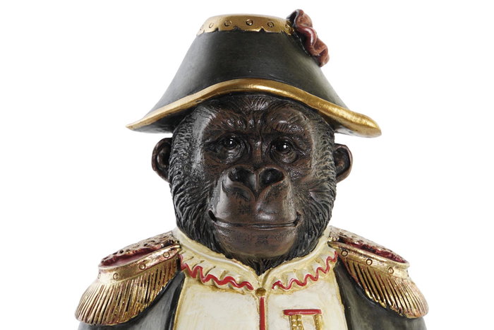 DKD Home Decor Figura de Resina Gorila Napoleón Negro