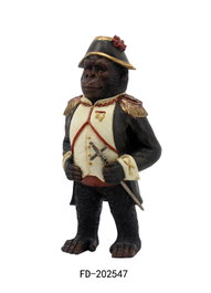 DKD Home Decor Figura de Resina Gorila Napoleón Negro