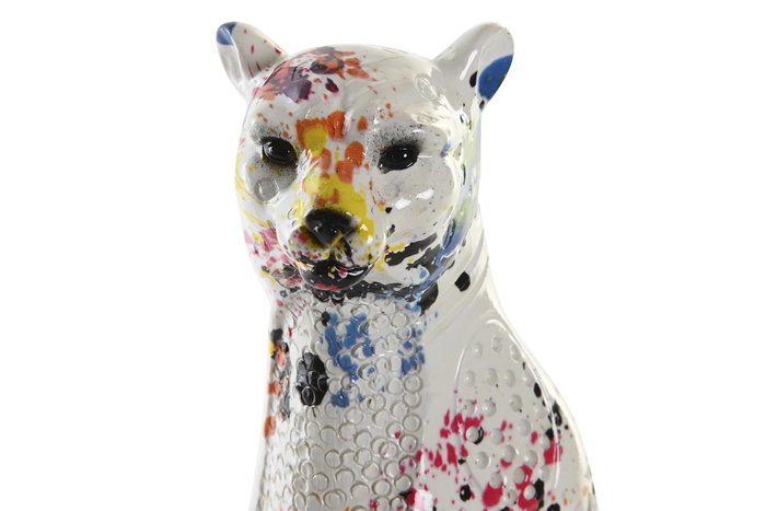 DKD Home Decor Figura de Leopardo Multicolor en Resina