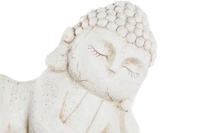 DKD Home Decor Figura de Buda con elefante en magnesio envejecido Blanco