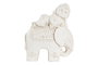 DKD Home Decor Figura de Buda con elefante en magnesio envejecido Blanco