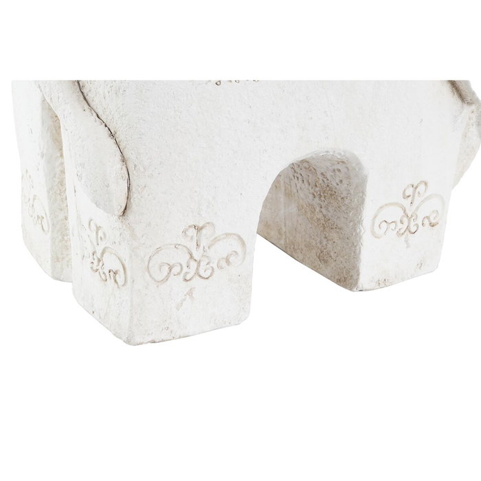 DKD Home Decor Figura de Buda con elefante en magnesio envejecido Blanco