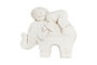 DKD Home Decor Figura de Buda con Elefante Envejecido Blanco