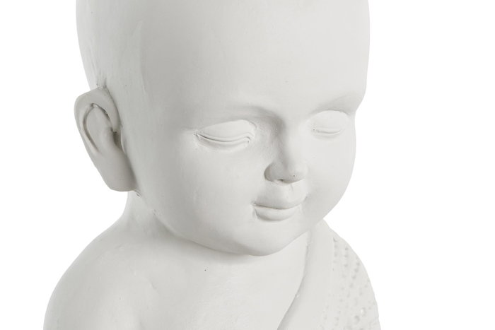 DKD Home Decor Figura Magnesia Monje Surtido de 2 Unidades Blanco