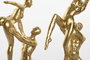 DKD Home Decor Figura de Resina Gimnastas, Set de 2, Dorado y Negro