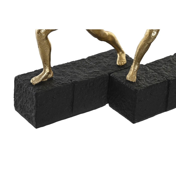 DKD Home Decor Figura de Resina Gimnastas, Set de 2, Dorado y Negro DKD Home Decor Figura de Resina Gimnastas, Set de 2, Dorado y Negro