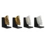 DKD Home Decor Set de 2 Sujetalibros de Resina Dorado y Blanco