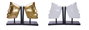 DKD Home Decor Set de 2 Sujetalibros de Resina Dorado y Blanco