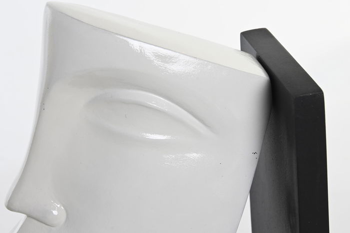 DKD Home Decor Sujetalibros Moderno Dorado Blanco Resina Cara Set 2 Piezas 10 x 22 x 30.5 cm