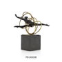 DKD Home Decor Figura de Gimnasta en Resina y Metal, Negro y Dorado