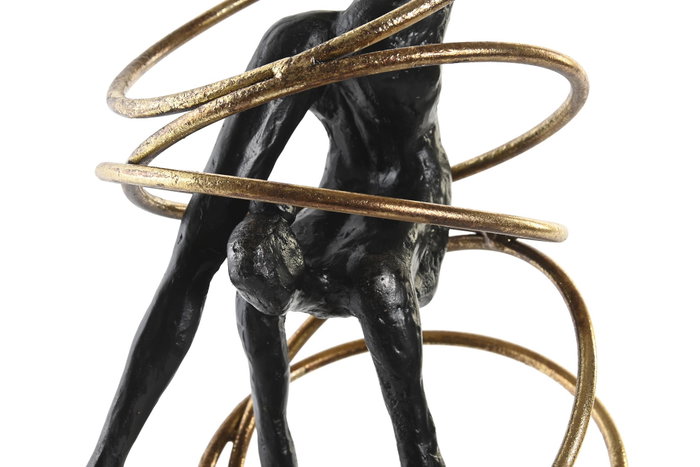DKD Home Decor Figura de Gimnasta en Resina y Metal Negro y Dorado DKD Home Decor Figura de Gimnasta en Resina y Metal Negro y Dorado