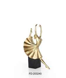 DKD Home Decor Figura de Bailarina en Resina Dorado y Negro