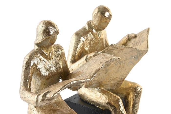 Sujetalibros Moderno DKD Home Decor Dorado Negro 11 x 20.5 x 28 cm Set de 2