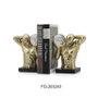 DKD Home Decor Set de 2 Sujetalibros de Resina Hombre Dorado