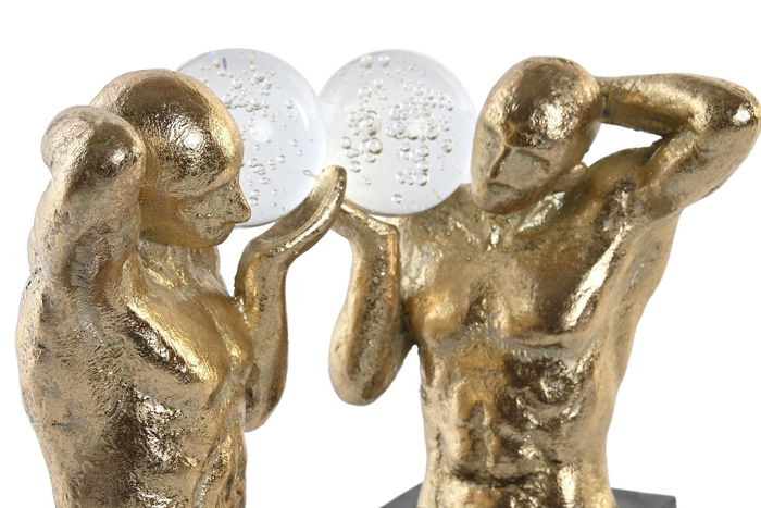 DKD Home Decor Sujetalibros Moderno Dorado Negro Set de 2 Piezas 10 x 19.3 x 31 cm