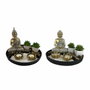 DKD Home Decor Figura de Resina Jardín Zen Surtido de 2 Unidades