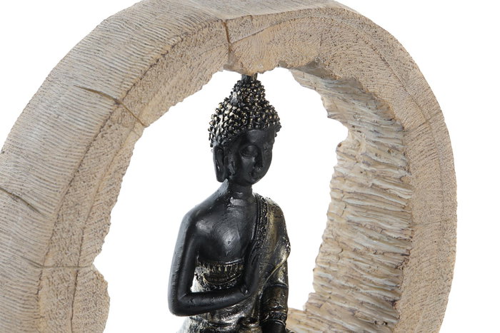 DKD Home Decor Figura de Buda sobre Tronco en Resina, Pack de 2 unidades DKD Home Decor Figura de Buda sobre Tronco en Resina, Pack de 2 unidades