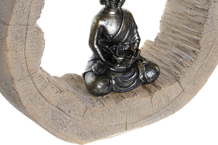 DKD Home Decor Figura de Buda sobre Tronco en Resina, Pack de 2 unidades DKD Home Decor Figura de Buda sobre Tronco en Resina, Pack de 2 unidades