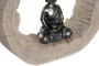 DKD Home Decor Figura de Buda sobre Tronco en Resina, Pack de 2 unidades