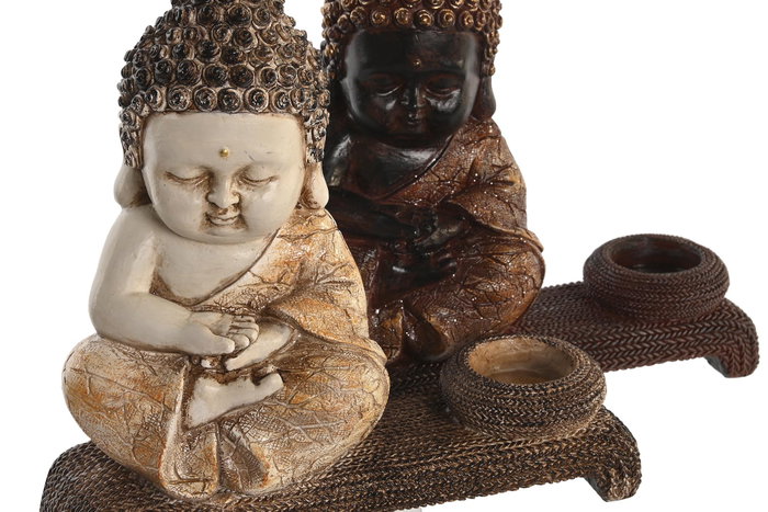 DKD Home Decor Figura de Buda en Resina Surtido de 4 Unidades DKD Home Decor Figura de Buda en Resina Surtido de 4 Unidades