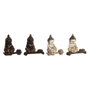 DKD Home Decor Figura de Buda en Resina Surtido de 4 Unidades