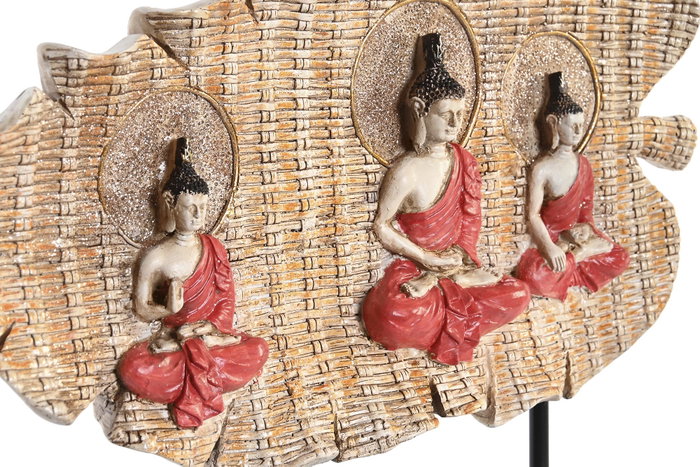 DKD Home Decor Figura de Buda en Resina y Metal, Surtido de 2 Unidades
