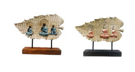 DKD Home Decor Figura de Buda en Resina y Metal, Surtido de 2 Unidades