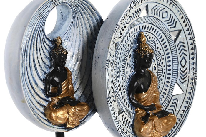 DKD Home Decor Figura de Budas de Resina y Metal, Surtido de 2 Unidades