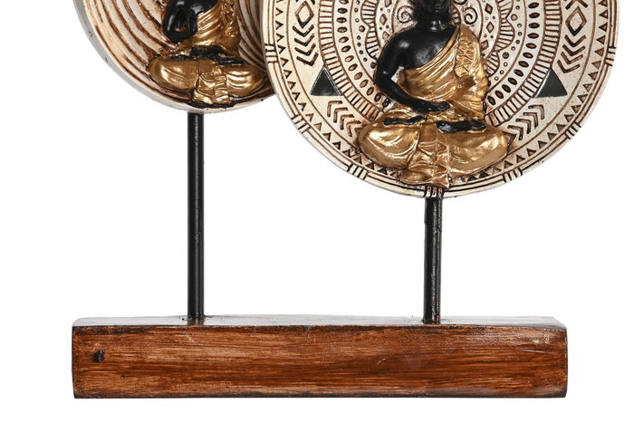 DKD Home Decor Figura de Budas de Resina y Metal, Surtido de 2 Unidades