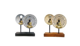 DKD Home Decor Figura de Budas de Resina y Metal, Surtido de 2 Unidades