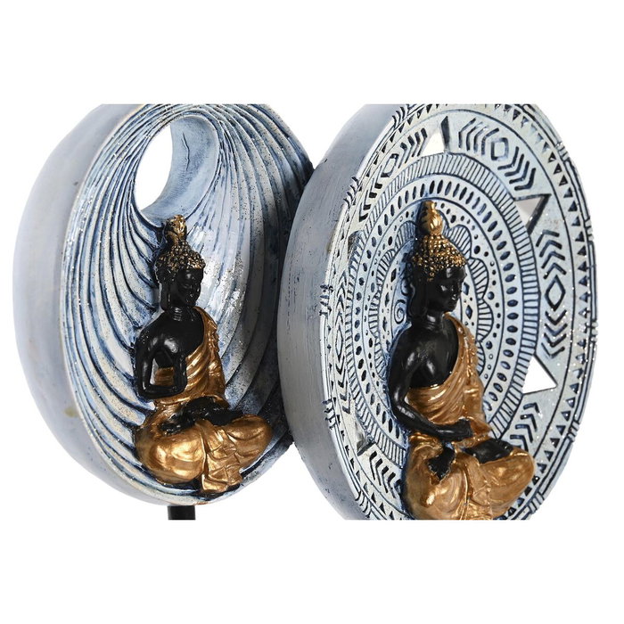 DKD Home Decor Figura de Budas de Resina y Metal, Surtido de 2 Unidades
