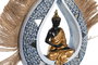 DKD Home Decor Figura de Buda en Resina y Yute, Pack de 2 unidades