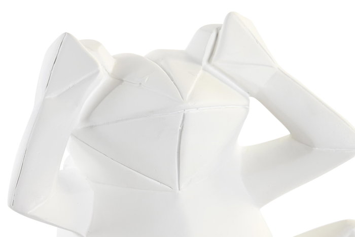 DKD Home Decor Figura de Resina Rana Surtido de 3 Unidades Blanco