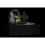 DKD Home Decor Fuente de Resina LED Buda Surtido de 2 Unidades (Negro y Gris) inevitablemente