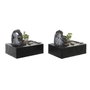 DKD Home Decor Fuente de Resina LED Buda Surtido de 2 Unidades (Negro y Gris) inevitablemente