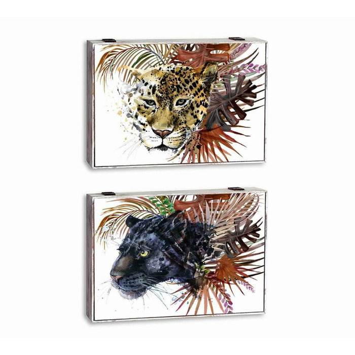 DKD Home Decor Tapa Contador MDF Salvaje Surtido de 2 DKD Home Decor Tapa Contador MDF Salvaje Surtido de 2