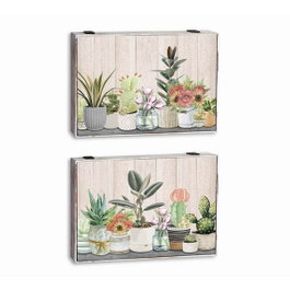 DKD Home Decor Tapa Contador MDF 46,5x6x31,5 para Macetas Surtido de 2 Unidades