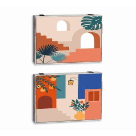 DKD Home Decor Tapa Contador MDF Moderno Multicolor (Pack de 2)