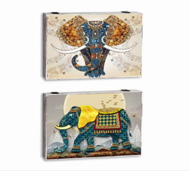 DKD Home Decor Tapa Contador MDF Elefante Surtido de 2 Unidades