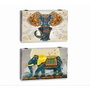 DKD Home Decor Tapa Contador MDF Elefante Surtido de 2 Unidades