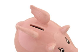 DKD Home Decor Hucha Infantil Rosa Cerdo Dolomita 11.5 x 15 x 16.5 cm