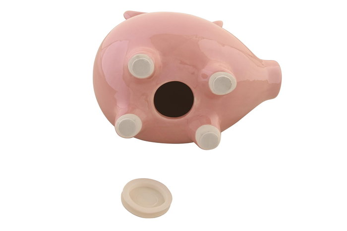 DKD Home Decor Hucha Infantil Rosa Cerdo Dolomita 11.5 x 15 x 16.5 cm