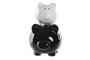 DKD Home Decor Hucha Cerdo Negro Blanco 13 x 21 x 15 cm