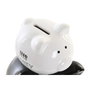 DKD Home Decor Figura de Cerdo en Negro y Blanco de Dolomita
