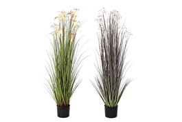 DKD Home Decor Planta Naranja Burdeos Pvc Metal 45 x 140 x 45 cm (2 Unidades)