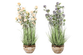 DKD Home Decor Planta de Hortensia Artificial de PVC y Metal, Surtido de 2 Unidades