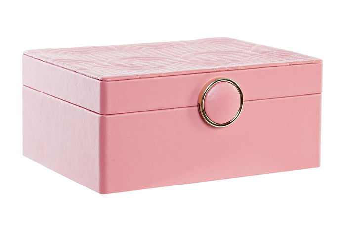 DKD Home Decor Joyero Glam Rosa 13 x 8.5 x 17 cm