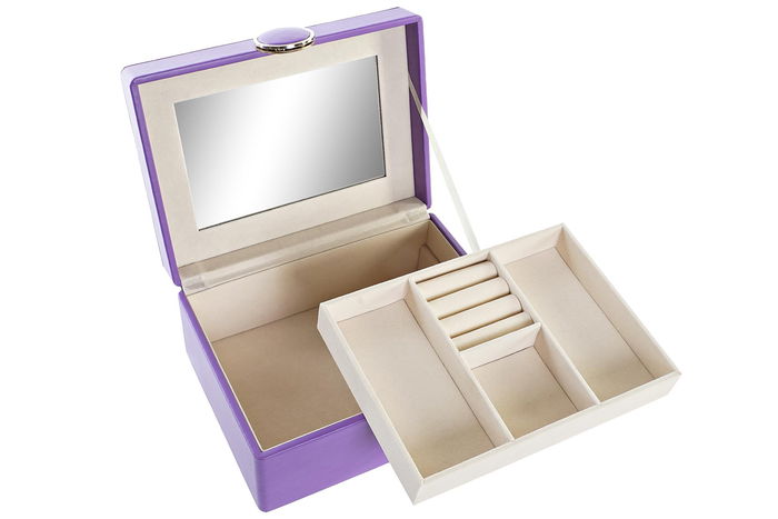 DKD Home Decor Joyero Glam Lila 13 x 8.5 x 17 cm
