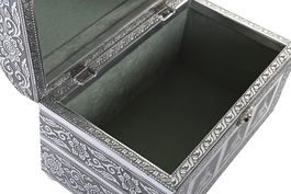 DKD Home Decor Joyero Arabe Plateado Verde Jade 15 x 18 x 25 cm Chakras