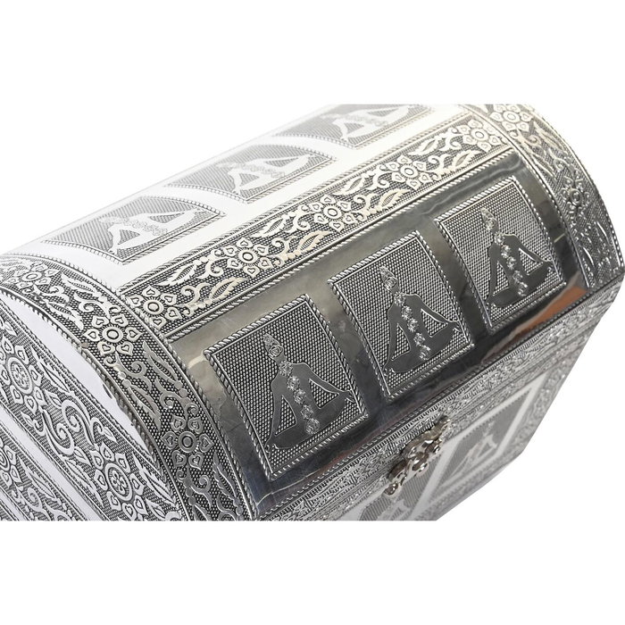 DKD Home Decor Joyero Chakras de Madera y Aluminio Plateado